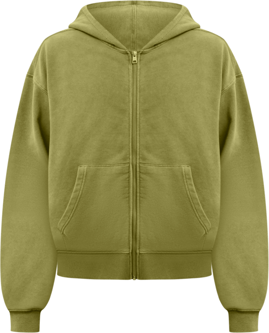 Men's Cropped Zip Up Hoodie