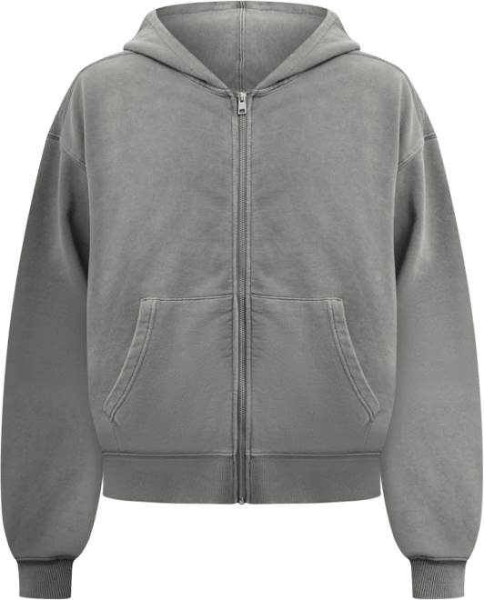 Men's Cropped Zip Up Hoodie