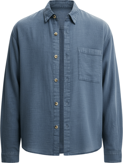 Men's Washed Long-Sleeve Shirt
