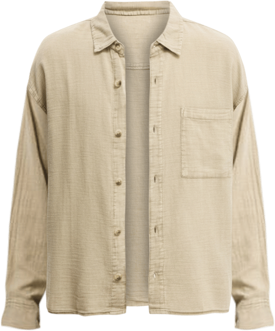 Men's Washed Long-Sleeve Shirt
