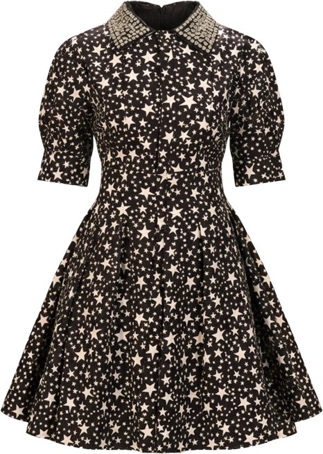 Women's Embellished Elbow Sleeves Shirtdress