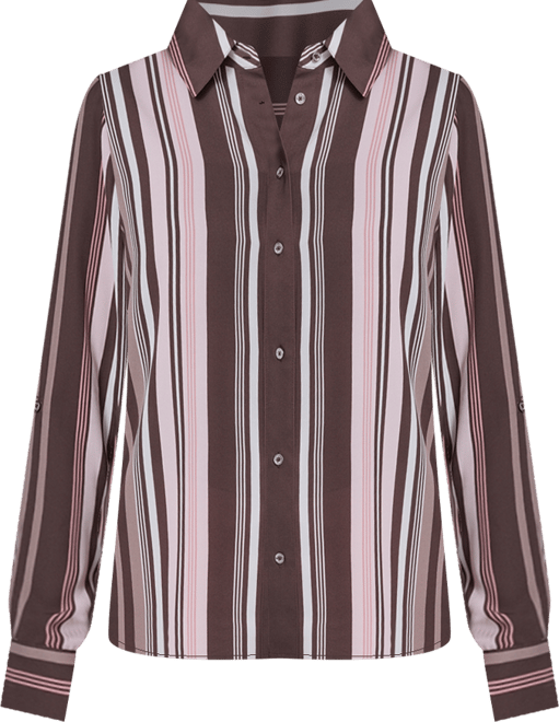 Women's Slim Fit Striped Button Up Top