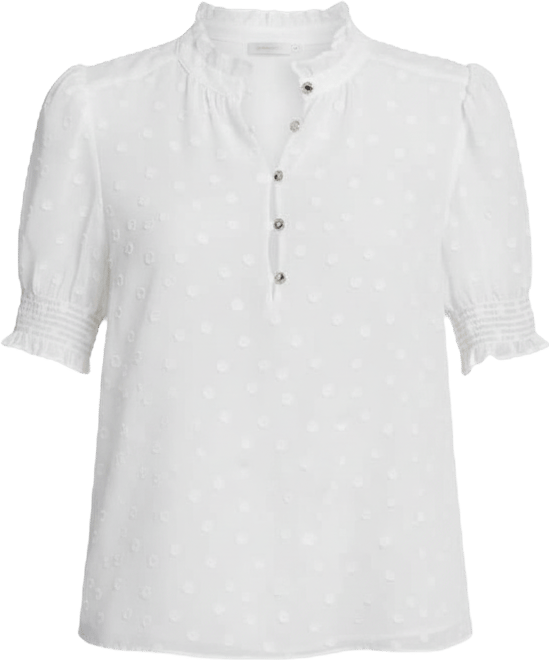 Women's Clip Dot Ruffle Popover Top