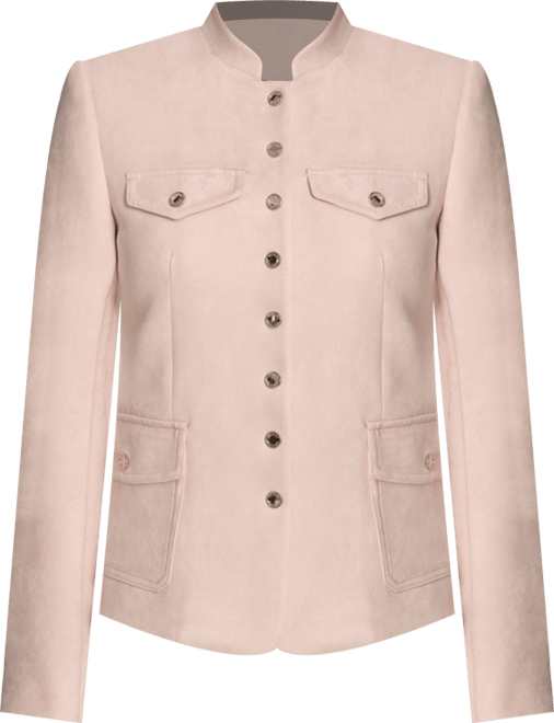 Women's Scuba Suede Riding Band Collar Jacket