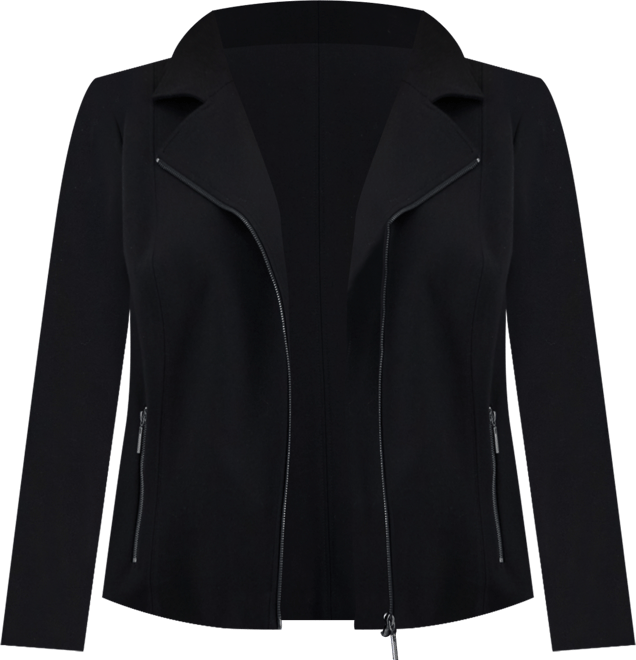 Plus Size Notched Collar Cropped Moto Jacket