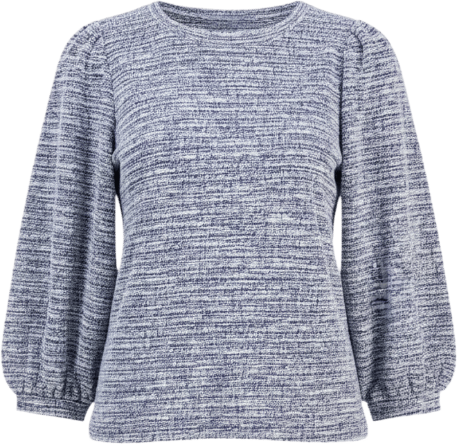 Ak Anne Klein Petite 3/4-Balloon-Sleeve Boucle Top