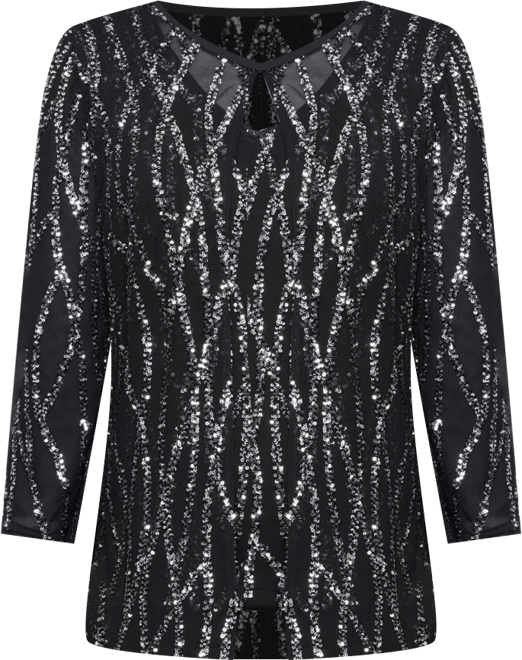Women's Sequin 3/4-Sleeve Top