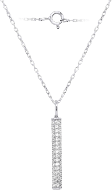 White Diamond Pendant Necklace (1/2 ct. t.w.) in Sterling Silver