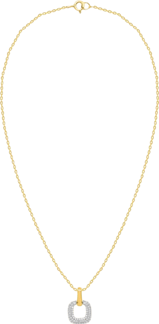 White Diamond Pendant Necklace (1/4 ct. t.w.) in 14K Gold Plating with Sterling Silver