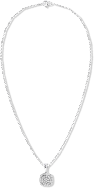 White Diamond Pendant Necklace (1/4 ct. t.w.) in Sterling Silver