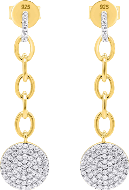 White Diamond Drop Earrings (1/2 ct. t.w.) in 14K Gold Plating with Sterling Silver