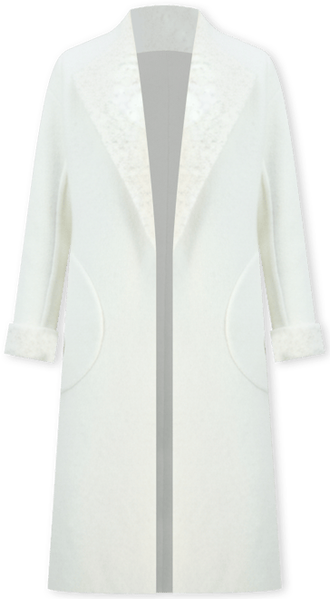 Petite Shawl-Collar Kissing-Front Long Cardigan