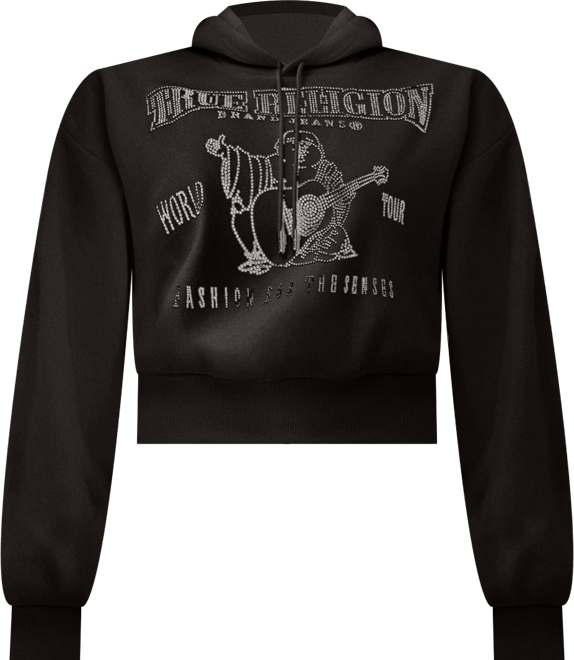 Women's Crystal Cropped Pullover Hoodie