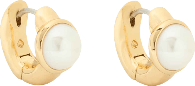 Cubic Zirconia Round Huggies Earrings