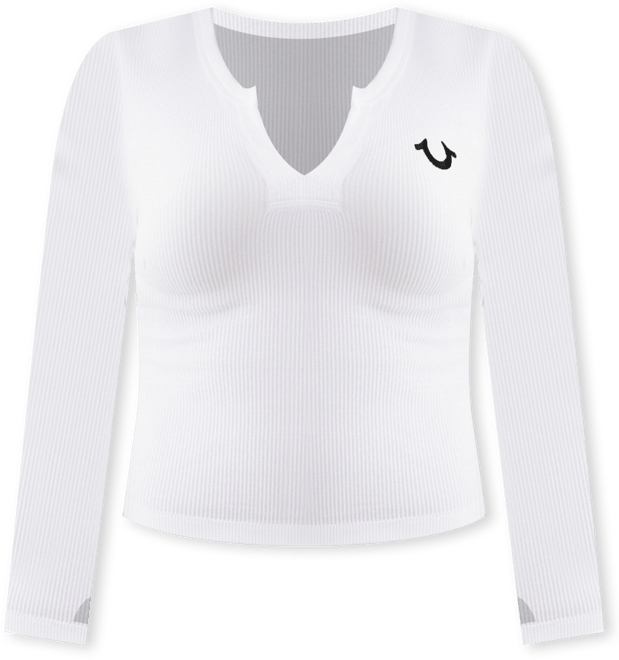 Women's Long Sleeve Seamless V Notch Top