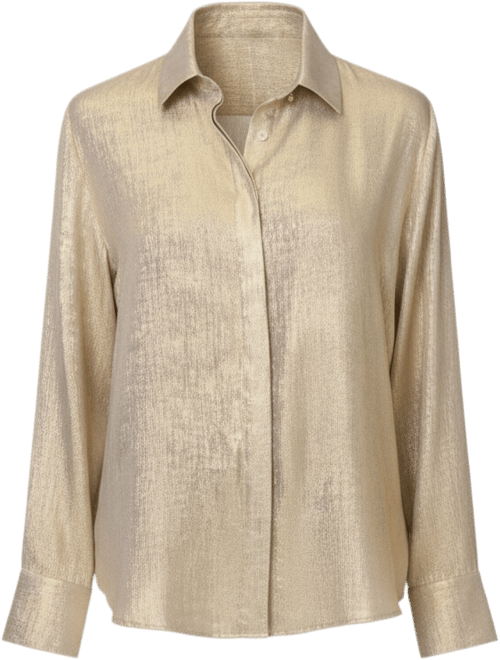 Women's Metallic Crinkle Shirt