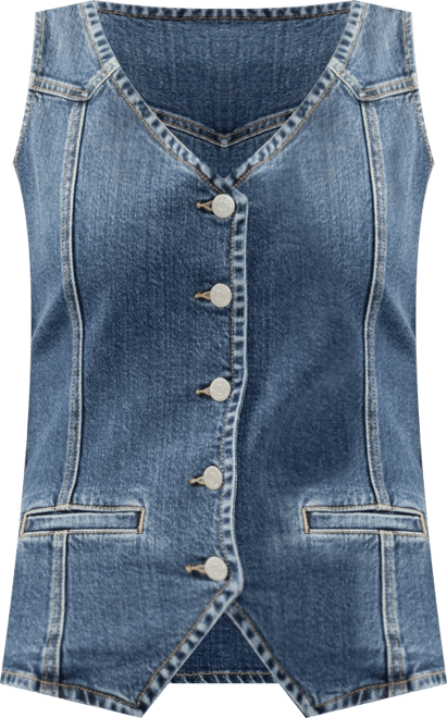 Women's Long Denim Vest