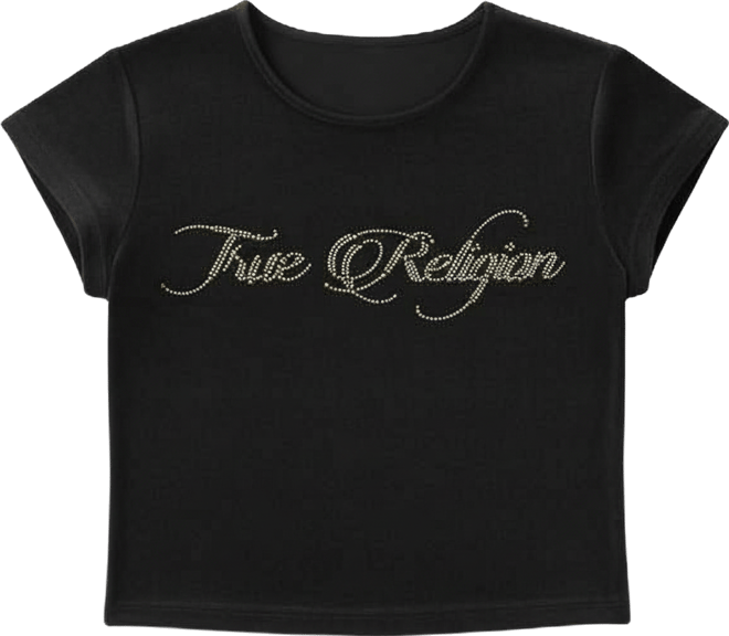 Women's Short Sleeve Crystal  Velour Baby T-Shirt