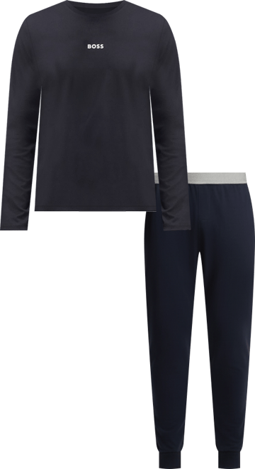 Men's 2-Piece Long-Sleeve Top and Pants Pajama Set