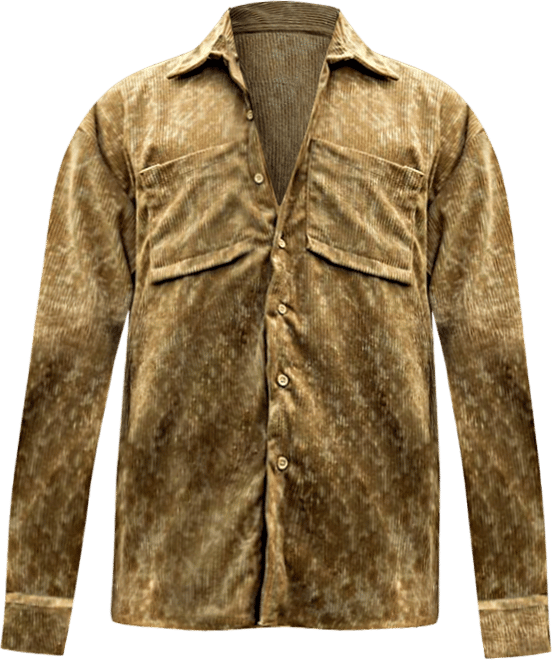 Men's Olive Green Faded Corduroy Oversized Shirt