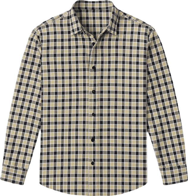 Men's Navy Blue & Cream White Glen Check Shirt