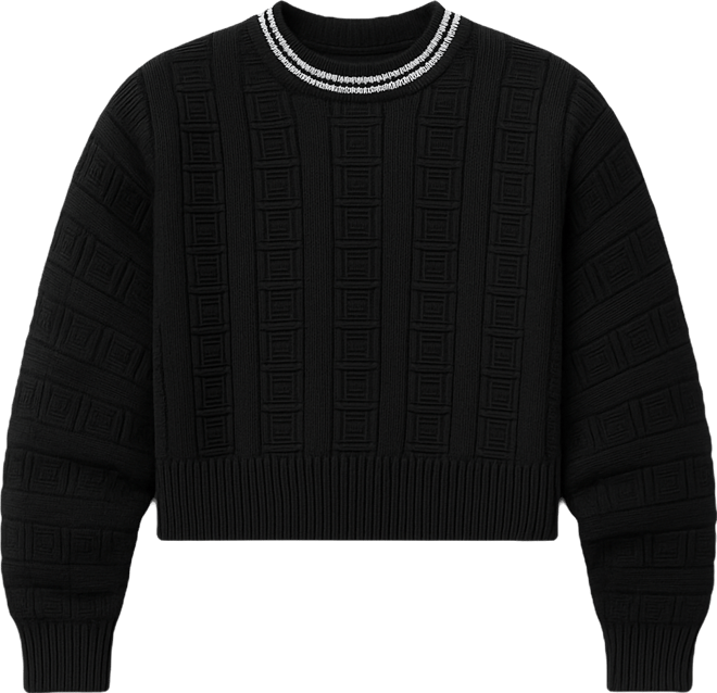 Women's Boxy Flag Cable Long-Sleeve Sweater