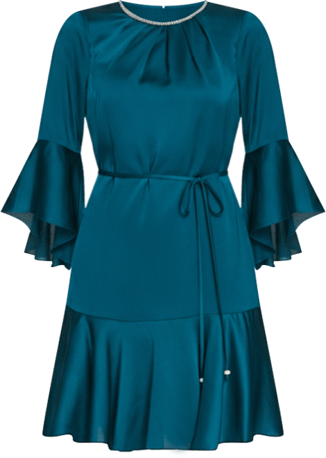 chinese dress ladies Jessica Howard Women's 3/4 Sleeve Side Tucked Sheath Dress, Teal, 6 at  Amazon Women's Clothing store
