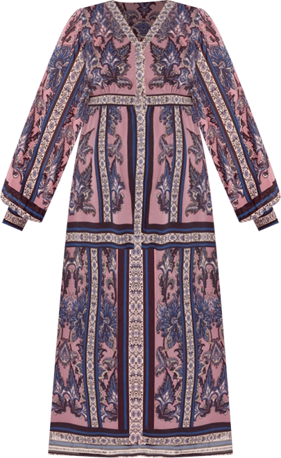 Women's Plus Size Serene Placement Sleeved Maxi Dress