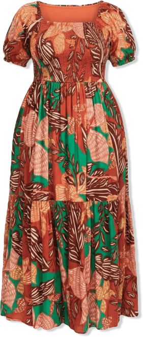 Women's Plus Size Sophia Shirred Bodice Maxi Dress