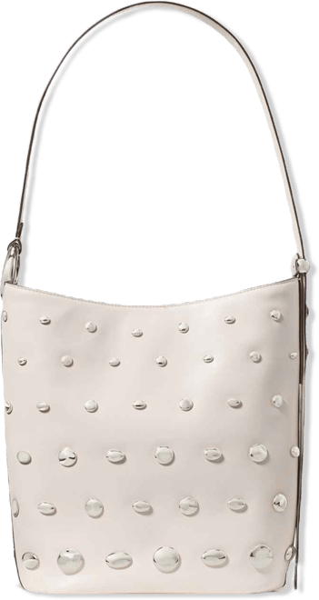 Halo Studded Fine Grain Leather Bucket Bag
