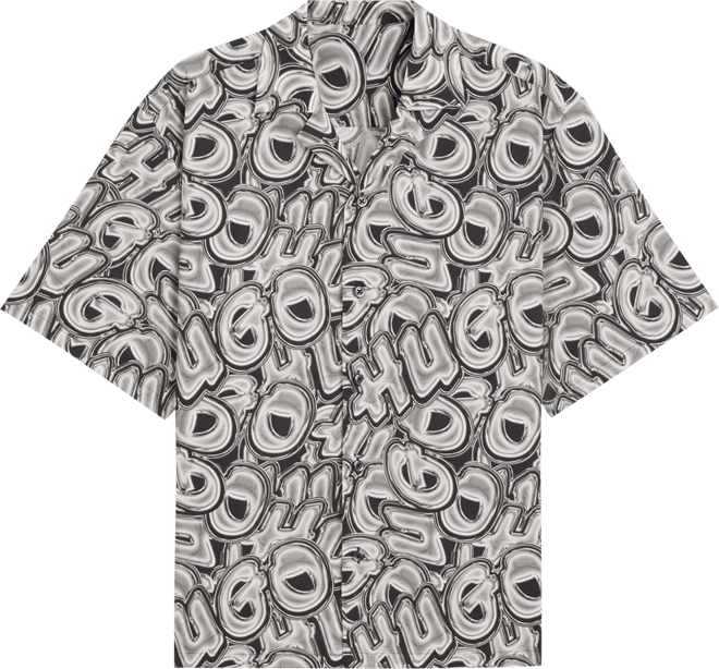 Men's Eligino Short-Sleeve Logo Print Button-Front Camp Shirt