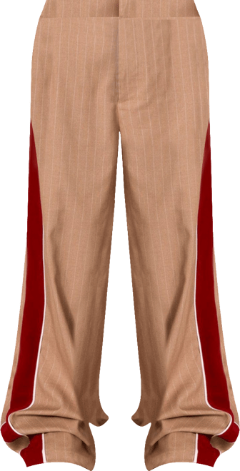 Men's Pinstripe Velvet Trim Pants