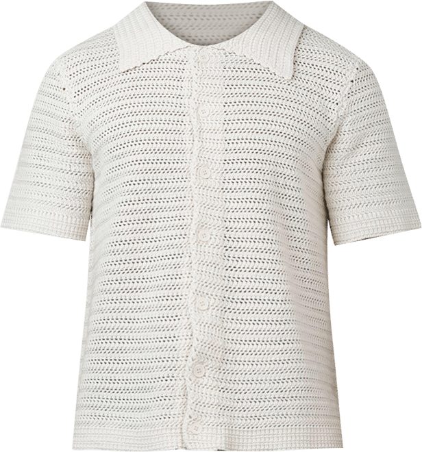 Men's Crochet Button Up Shirt
