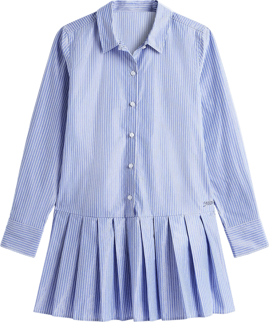 Women's Pleated Sparkle Collared Shirt Dress
