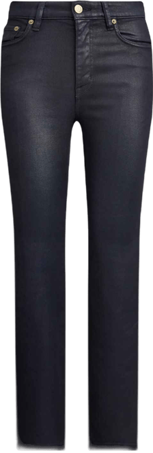 Women's Coated High-Rise Straight Ankle Jeans