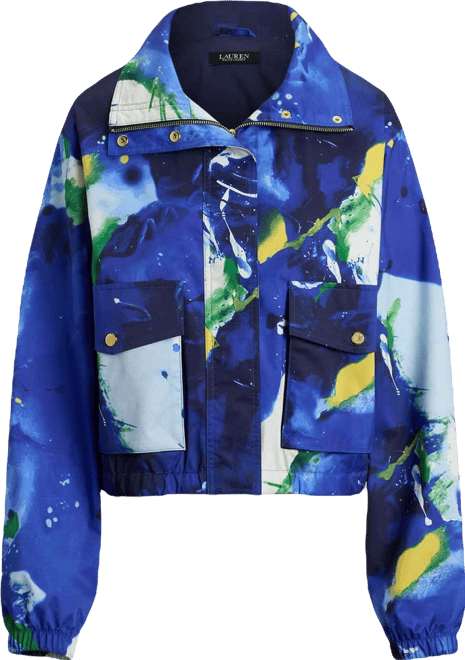 Women's Abstract-Print Windbreaker Jacket