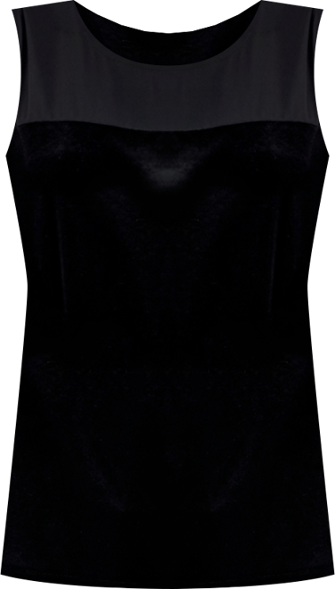 Women's Sleeveless Mixed-Media Top