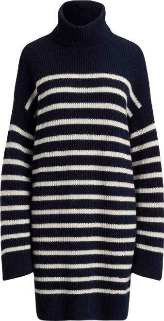 Women's Striped Turtleneck Dress