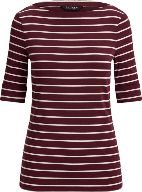 Women's Striped Boat Neck T-Shirt