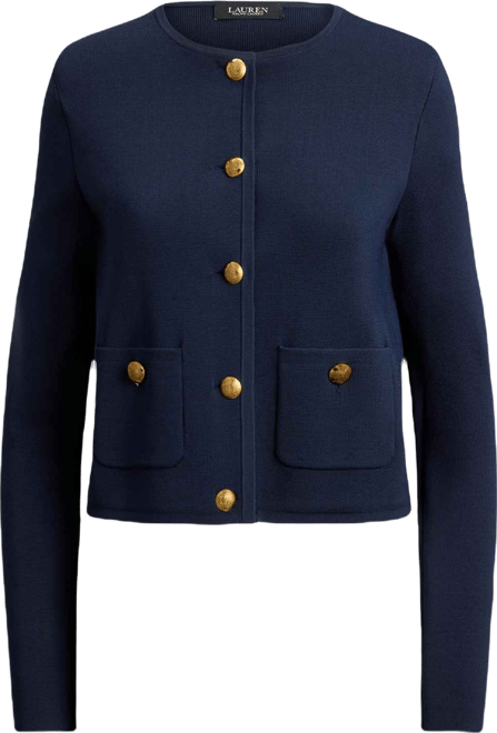 Women's Cropped Crewneck Sweater Jacket