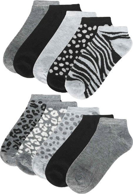 Women's 10 Pair Pack Animal Print Low Cut Socks