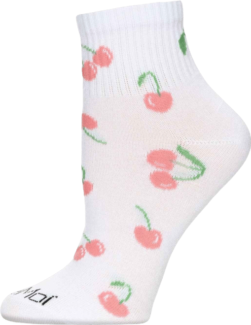 Women's Multi Cherries Athletic Quarter Socks