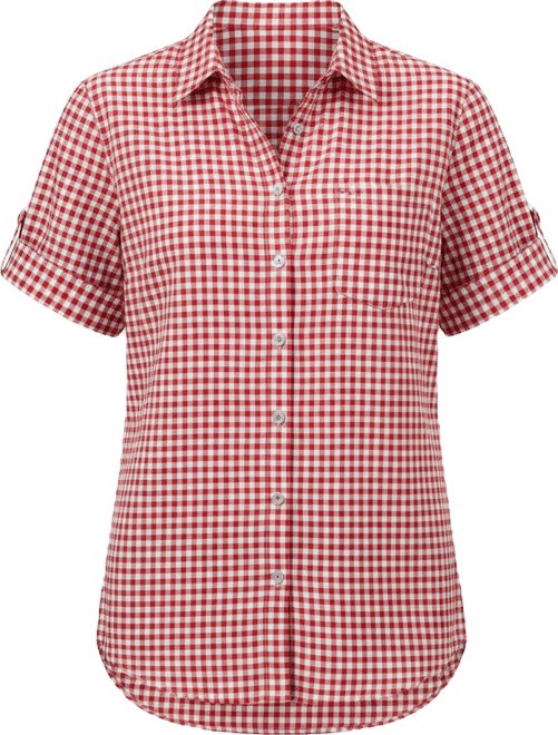 Plus Size Short-Sleeve Button Down Seersucker Shirt