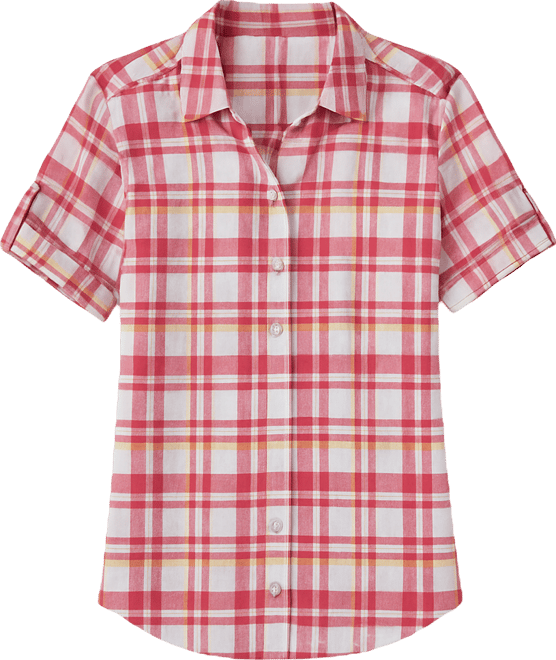 Plus Size Short-Sleeve Button Down Seersucker Shirt