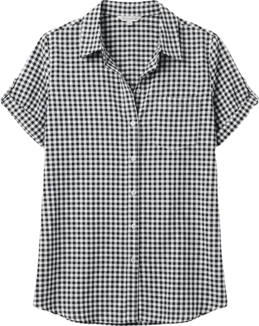 Plus Size Short-Sleeve Button Down Seersucker Shirt