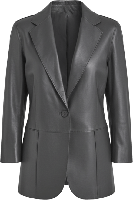 Women's Leather Astromelia Blazer with a straight silhouette
