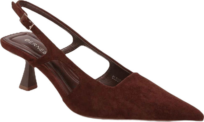 Cleopatra Faux Suede Slingback Kitten Heels