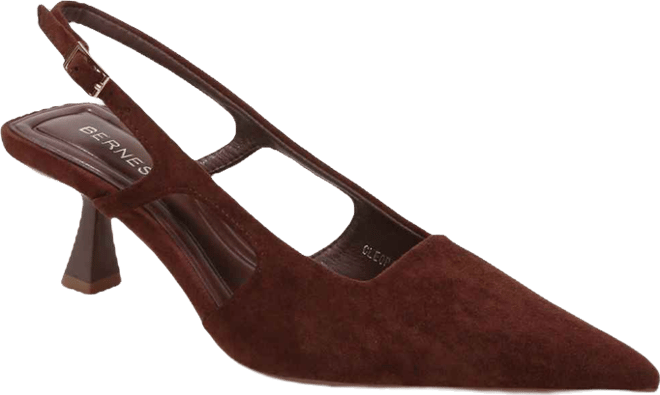 Cleopatra Faux Suede Slingback Kitten Heels