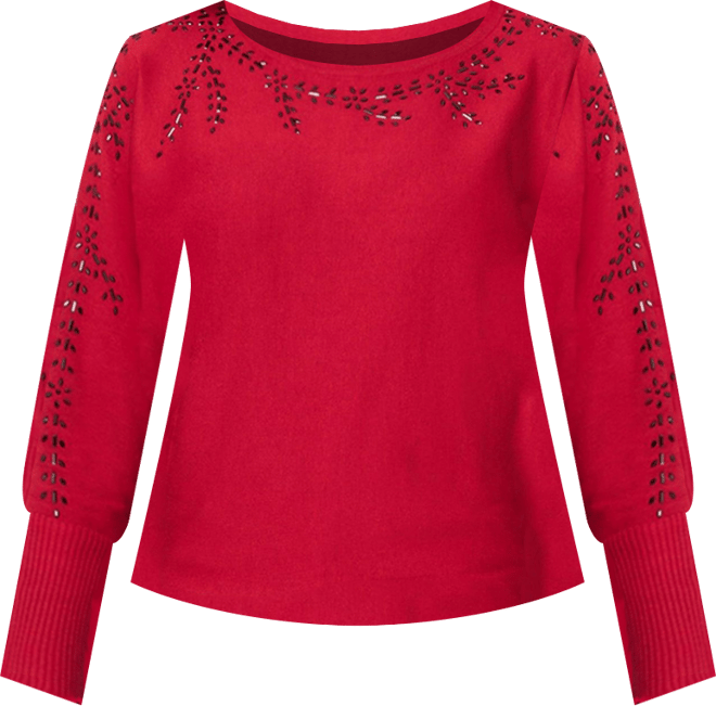 Women's Floral Hotfix Dolman Sweater