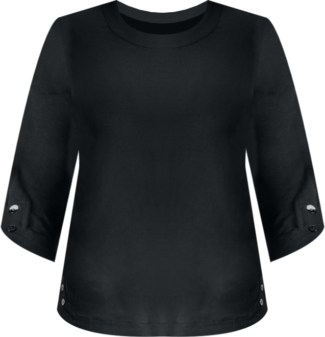 Women's Plus Size Sabrina Btn Dtl 3/4 Slv Top